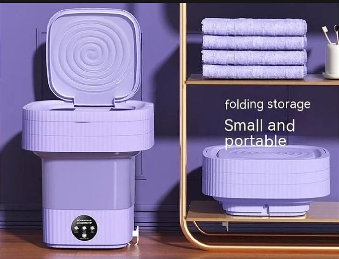 Mini Washing Machine – Foldable Portable Electric Laundry Washer for Clothes, Baby Items & Underwear | Compact Travel-Friendly Bucket Washer for Dorms, Apartments & Outdoor Use