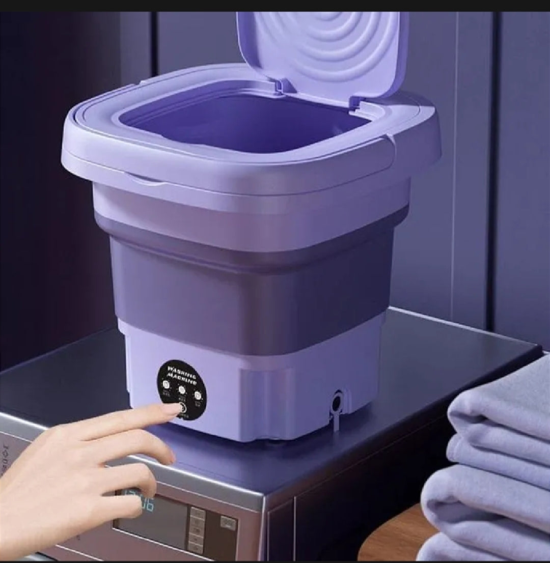 Mini Washing Machine – Foldable Portable Electric Laundry Washer for Clothes, Baby Items & Underwear | Compact Travel-Friendly Bucket Washer for Dorms, Apartments & Outdoor Use
